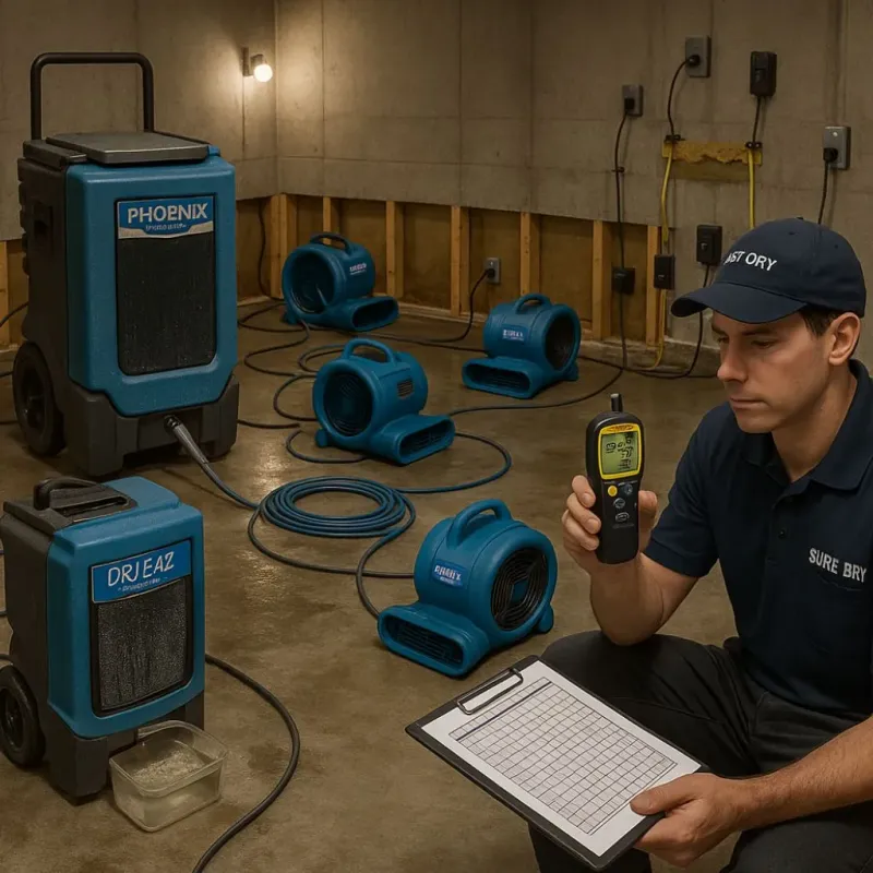 Structural Drying and Dehumidification process in Blanchard, LA